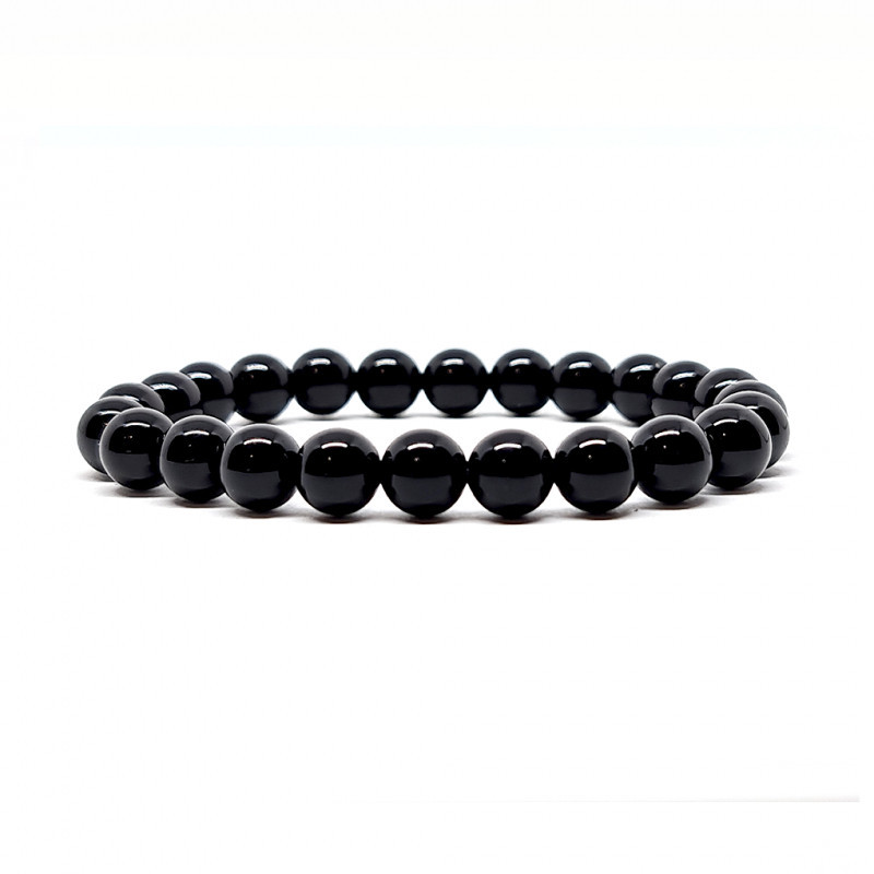 Bracelet Pierres Naturelles OBSIDIENNE 8mm - KIREI PARIS BIJOUX | Les4Nages