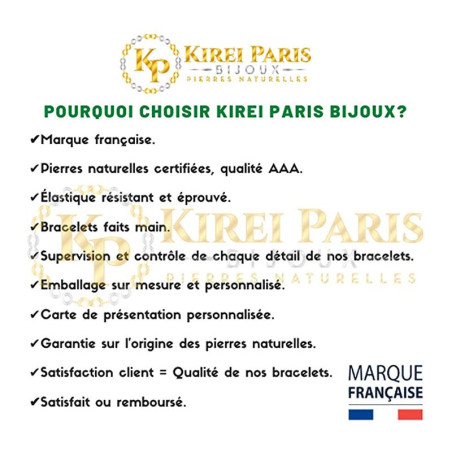 Bracelet Pierres Naturelles ANGELITE 8mm - KIREI PARIS BIJOUX | Les4Nages