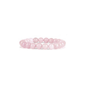 Bracelet Pierres Naturelles QUARTZ ROSE 8mm - KIREI PARIS BIJOUX