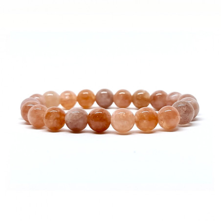 Bracelet Pierres Naturelles PIERRE DE LUNE ORANGE 8mm - KIREI PARIS BIJOUX | Les4Nages