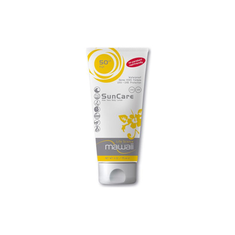 Crême Solaire MAWAII SUNCARE SPF 50 - 175ml - anti âge et à l'aloe vera