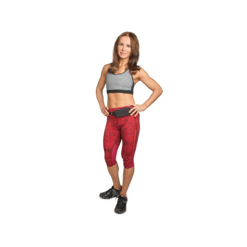 Ceinture SPIBELT Large Pocket - BLACK with red Zipper - Ceinture extensible porte gels, nutrition, telephone ...