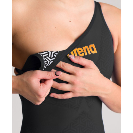 ARENA Carbon GLIDE Powerskin   Dos ouvert - Black Gold -  Combinaison Natation Femme