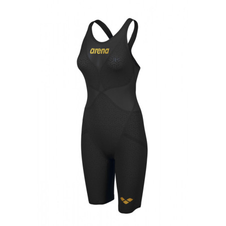 ARENA Carbon GLIDE Powerskin Dos ouvert - Black Gold - Combinaison Natation Femme | Les4Nages