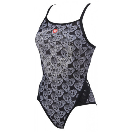 ARENA Crazy POP SKULLS - Superfly Back  -  Maillot Natation Femme 1 piece