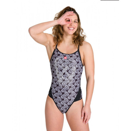 ARENA Crazy POP SKULLS - Superfly Back - Maillot Natation Femme 1 piece | Les4Nages