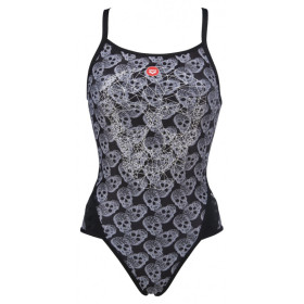 ARENA Crazy POP SKULLS - Superfly Back  -  Maillot Natation Femme 1 piece