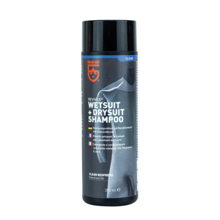 Shampoing détergent pour le nettoyage des combinaisons néoprène - GEAR AID REVIVEX Wetsuit + Drysuit Shampoo | Les4Nages