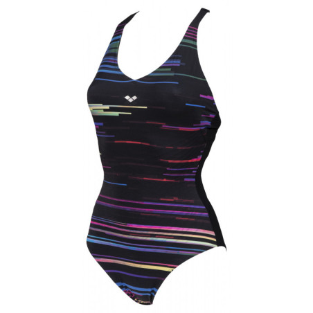 Arena Bodylift ANITA Cradle Back Multi Black - Maillot Aquagym & Piscine Femme 1 pièce | Les4Nages