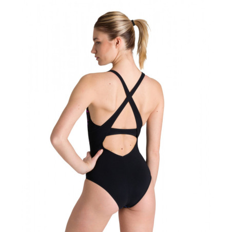 Arena Bodylift ANITA Cradle Back Multi Black - Maillot Aquagym & Piscine Femme 1 pièce | Les4Nages