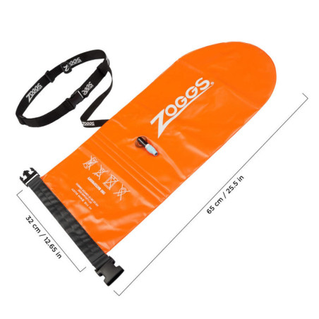 Bouée sécurité nage  ZOGGS Hi VIZ Swim Buoy  Orange pour Swimrun et nage en eau libre