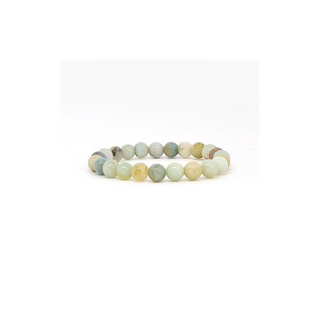 Bracelet Pierres Naturelles AMAZONITE BRILLANTE 8mm - KIREI PARIS BIJOUX | Les4Nages