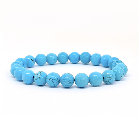 Bracelet Pierres Naturelles TURQUOISE 8mm - KIREI PARIS BIJOUX | Les4Nages