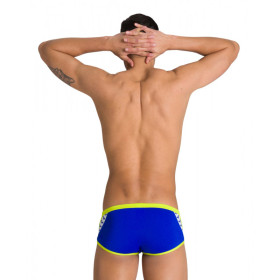 Arena Team Stripe - Low Waist Short - Neon Blue Soft Green - Boxer Natation Homme