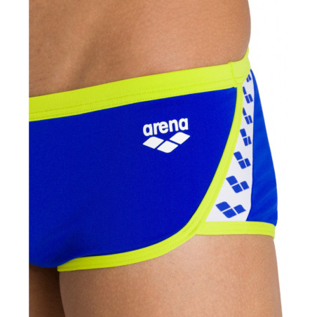 Arena Team Stripe - Low Waist Short - Neon Blue Soft Green - Boxer Natation Homme | Les4Nages