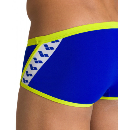 Arena Team Stripe - Low Waist Short - Neon Blue Soft Green - Boxer Natation Homme | Les4Nages