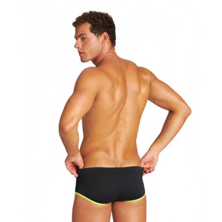 ARENA One biglogo Low waist short - Black Soft Green - Boxer natation Homme | Les4Nages