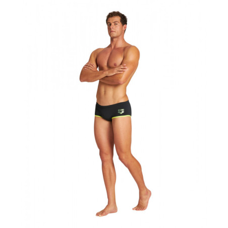 ARENA One biglogo Low waist short - Black Soft Green - Boxer natation Homme | Les4Nages