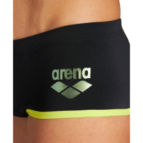 ARENA One biglogo Low waist short - Black Soft Green - Boxer natation Homme
