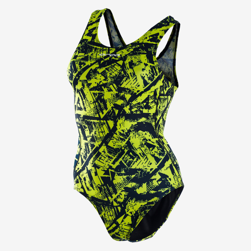 ORCA ONE PIECE - BLUE LIME - Maillot de bain natation Femme 1 pièce | Les4Nages