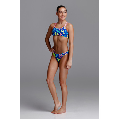 FUNKITA Fille Balloon Dog Criss Cross 2 pieces - Maillot de bain Natation Fille 2 pieces | Les4Nages