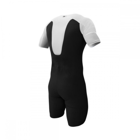 Trifonction Triathlon Homme manches courtes ZEROD TTSUIT Elite Black White