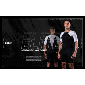 Trifonction Triathlon Homme manches courtes ZEROD TTSUIT Elite Black White