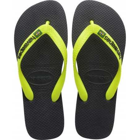 HAVAIANAS Brasil Logo New Graphite I25 - Tongs Junior | Les4Nages