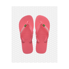 HAVAIANAS Brasil Logo Pink Porcelaine  - Tongs Femme