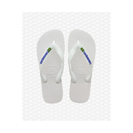 HAVAIANAS Brasil Logo White - Tongs Femme | Les4Nages
