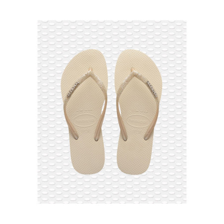 HAVAIANAS SLIM Glitter II Beige -Tongs Femmes | Les4Nages