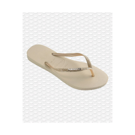 HAVAIANAS SLIM Glitter II Beige -Tongs Femmes | Les4Nages