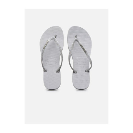 HAVAIANAS Slim Flatform Glitter Ice Grey - Tongs Femme | Les4Nages