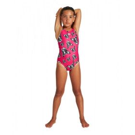 Arena G Funny Dogs (6-14ans) V back - Freak Rose Multi  - Maillot Fille Natation