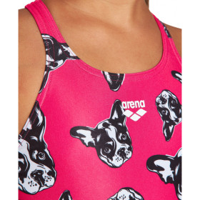 Arena G Funny Dogs (6-14ans) V back - Freak Rose Multi  - Maillot Fille Natation