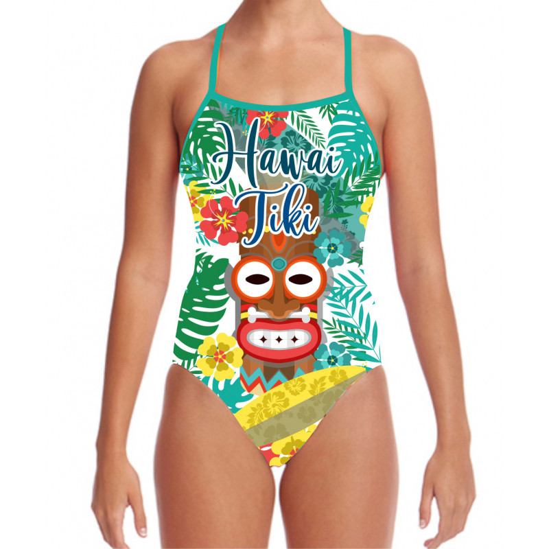 SWEAMS HAWAI TIKI - Maillot femme 1 piece bretelles fines