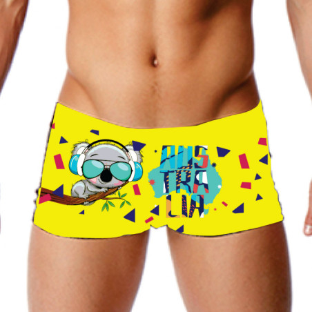 Boxer Natation Sweams KOALA AUSTRALIA Neon Yellow | Les4Nages