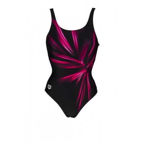 Arena BLOSSOM U Back - Black freak Rose Multi - Maillot Natation Femme Noir | Les4Nages