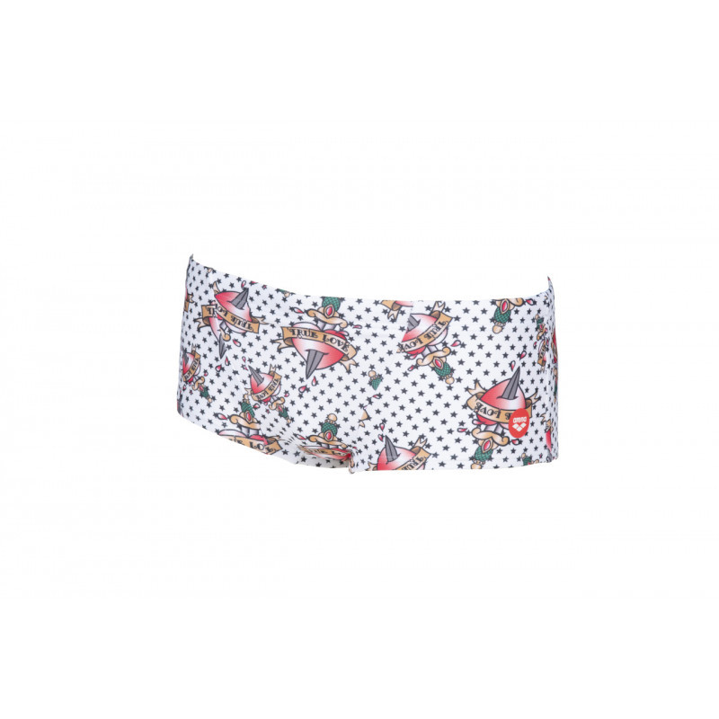 Arena CRAZY TATTOOS  Low Waist Short -  White Multi - Boxer Natation Homme