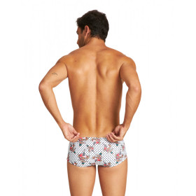 Arena CRAZY TATTOOS Low Waist Short -  White Multi - Boxer Natation Homme