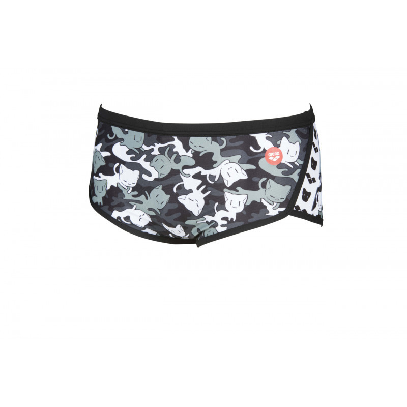 Arena CRAZY CAMO CATS  Low Waist Short -  Black White Multi - Boxer Natation Homme