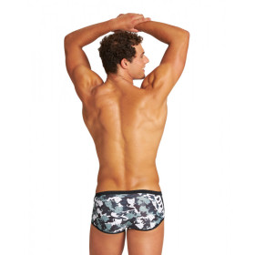 Arena CRAZY CAMO CATS  Low Waist Short -  Black White Multi - Boxer Natation Homme