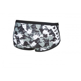Arena CRAZY CAMO CATS  Low Waist Short -  Black White Multi - Boxer Natation Homme