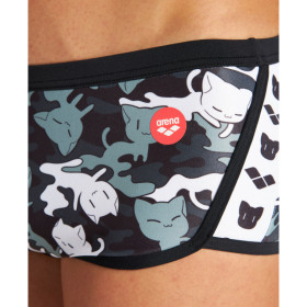 Arena CRAZY CAMO CATS  Low Waist Short -  Black White Multi - Boxer Natation Homme