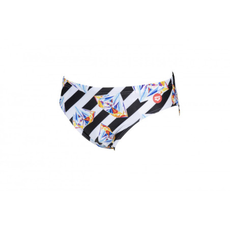 Arena CRAZY DIAMONDS Brief -  Black White Multi - Maillot Natation Homme