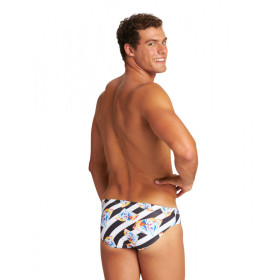 Arena CRAZY DIAMONDS Brief -  Black White Multi - Maillot Natation Homme