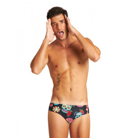 Arena CRAZY SKULLS CARNIVAL Brief -  Black Multi - Maillot Natation Homme