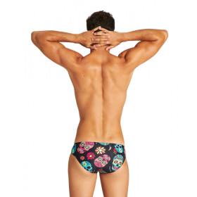 Arena CRAZY SKULLS CARNIVAL Brief -  Black Multi - Maillot Natation Homme