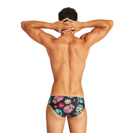 Arena CRAZY SKULLS CARNIVAL Brief - Black Multi - Maillot Natation Homme | Les4Nages
