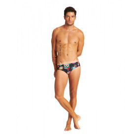 Arena CRAZY SKULLS CARNIVAL Brief -  Black Multi - Maillot Natation Homme